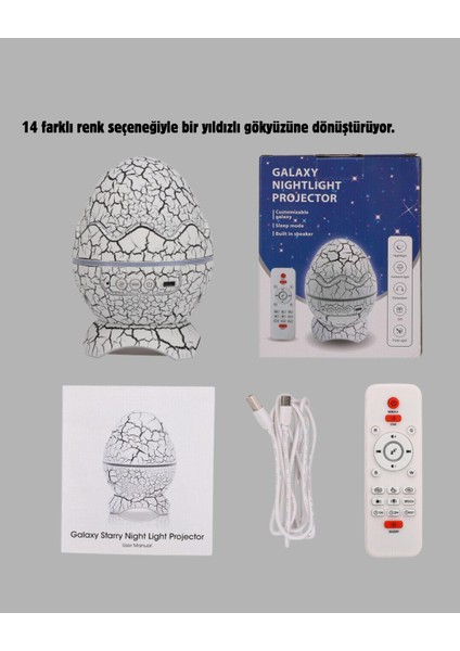 Yıldızlı Gökyüzü Dinozor Yumurta Projektör – Ayarlanabilir Parlaklık ve H - MCT2718-3446 indirimleri