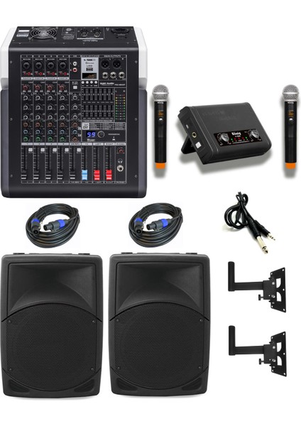 Okul Konferans ve Toplantı Salonu Ses Sistemi Seti | Hoparlör Amfi Mikrofon Kablo Paketi