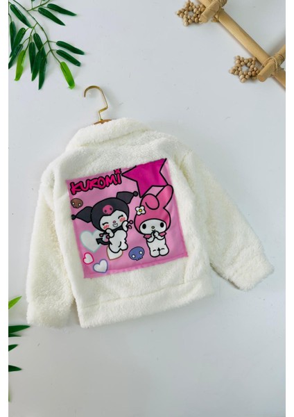 Peluş Krm Kız Çocuk hırka - Krem
