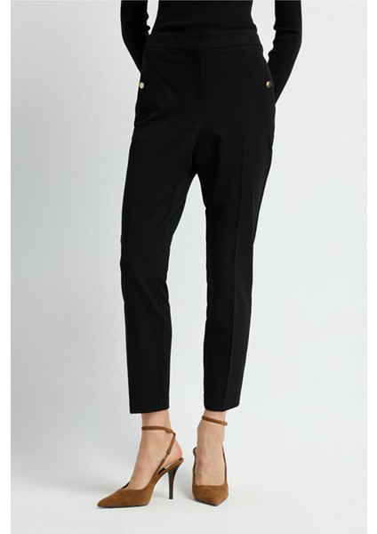 Metal Aksesuarlı Cepli Pantolon Siyah 15335246013 modelleri