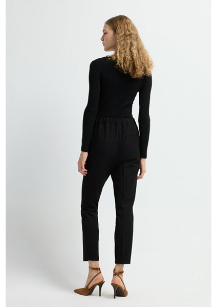 Metal Aksesuarlı Cepli Pantolon Siyah 15335246013