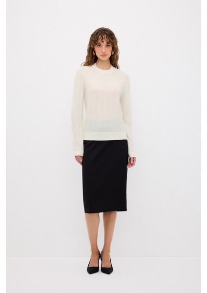 Örgü Detaylı Yün Triko Kazak Kemik 13944058000 modelleri