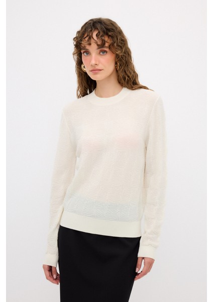 Örgü Detaylı Yün Triko Kazak Kemik 13944058000 fırsatları