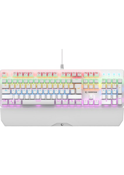 KB-R86 Umbra Beyaz USB Rainbow Aydınlatmalı Blue Switch Us Layout English Mekanik Gaming Oyuncu Klavye fiyatları