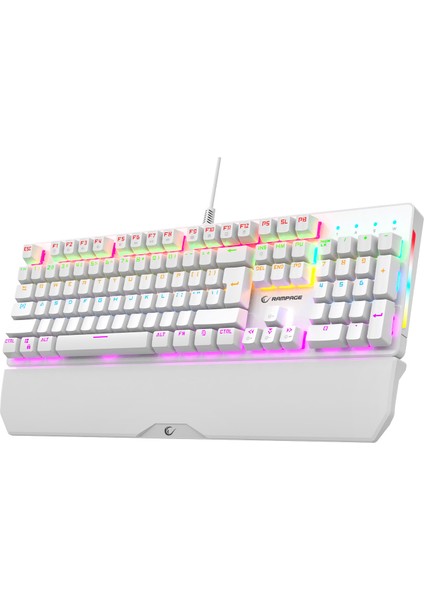 KB-R86 Umbra Beyaz USB Rainbow Aydınlatmalı Blue Switch Us Layout English Mekanik Gaming Oyuncu Klavye modelleri