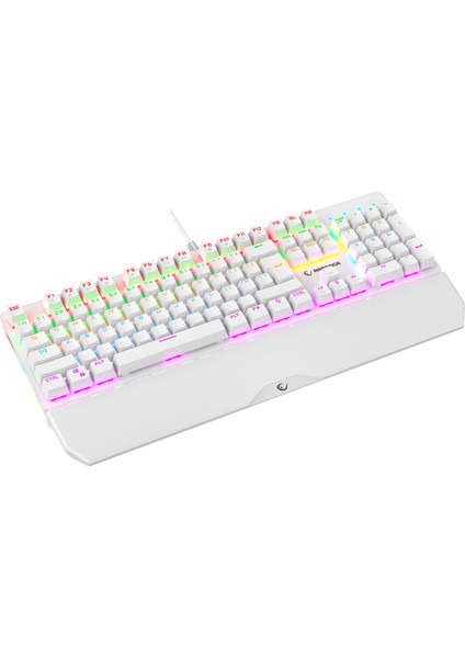 KB-R86 Umbra Beyaz USB Rainbow Aydınlatmalı Blue Switch Us Layout English Mekanik Gaming Oyuncu Klavye fırsatları