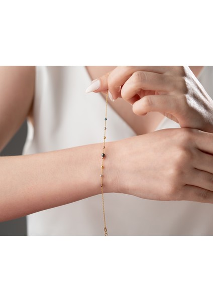 925 Ayar Papatya Silver Dorica Bileklik<rose,gold,rodaj>