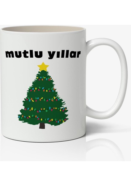 Kişiye Özel Yılbaşı Yeni Yıl Christmas Temalı Beyaz Kupa Bardak Sevgiliye Arkadaşa Hediye V27