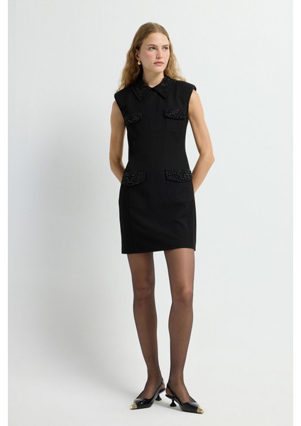 Cepli Çakım Detaylı Elbise Siyah 12445712000 modelleri