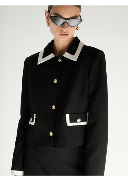 Garnili Ceket Siyah 11942909006