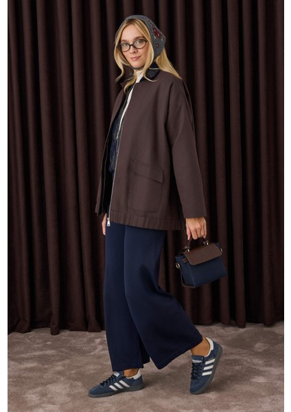 Beli Lastikli Triko Pantolon Ofis Lacivert