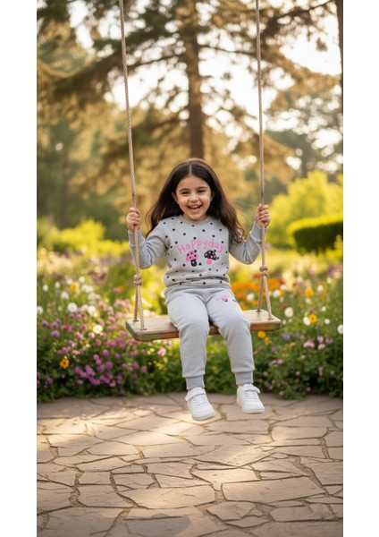 Kız Çocuk Baskılı Pamuklu Mevsimlik Eşofman Takımı fiyatları