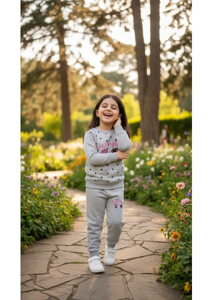 Kız Çocuk Baskılı Pamuklu Mevsimlik Eşofman Takımı modelleri