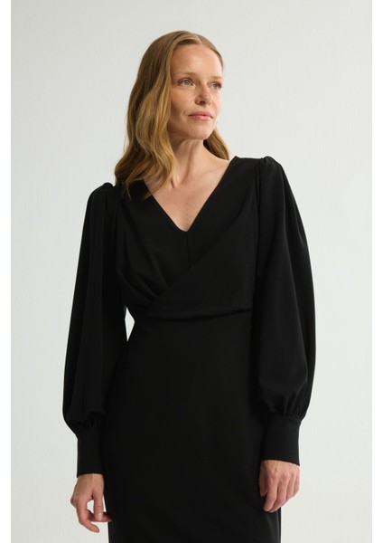 Bağlama Detaylı Uzun Elbise Siyah 124L9707000 fırsatları