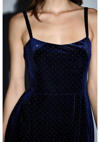 Kadife Mini Elbise Lacivert 12444353002 modelleri