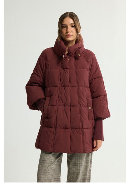 Ribana Detaylı Şişme Mont Bordo 152L9395000