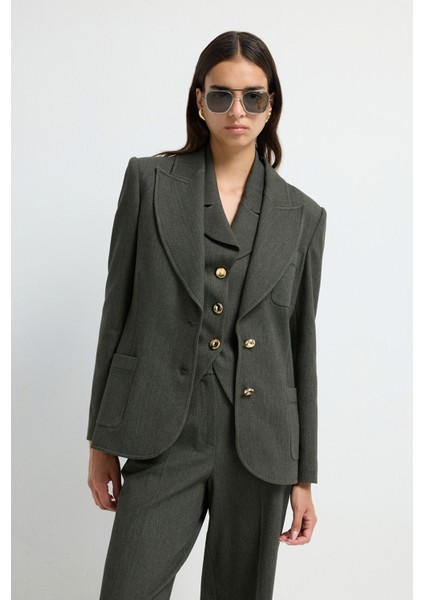 Denim Görünümlü Ceket Haki 11944260002