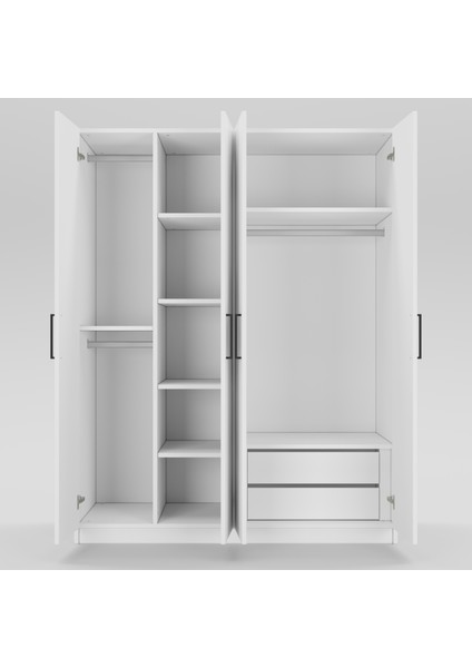 4 Kapaklı Elbise Dolabı 180X150X55CM 14102502 fiyatları