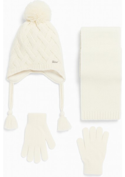 Unisex 4-8 Yaş Çocuk Ponponlu Bere Atkı Eldiven 3'lütakım modelleri