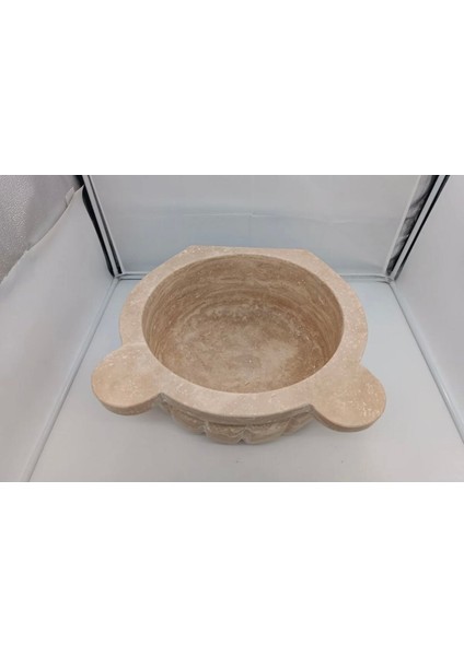 Traverten Mermer Kavun Dilim Düz Model Kurna Hamam