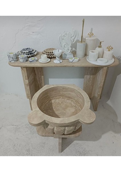 Traverten Mermer Kavun Dilim Düz Model Kurna Hamam fiyatları