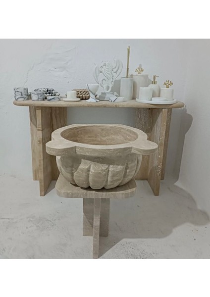 Traverten Mermer Kavun Dilim Düz Model Kurna Hamam modelleri