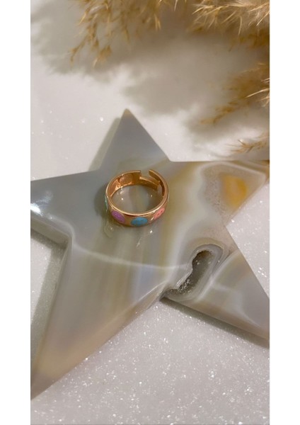 Ayarlanabilir Renkli Mineli Gülen Yüz Figürlü Yüzük modelleri