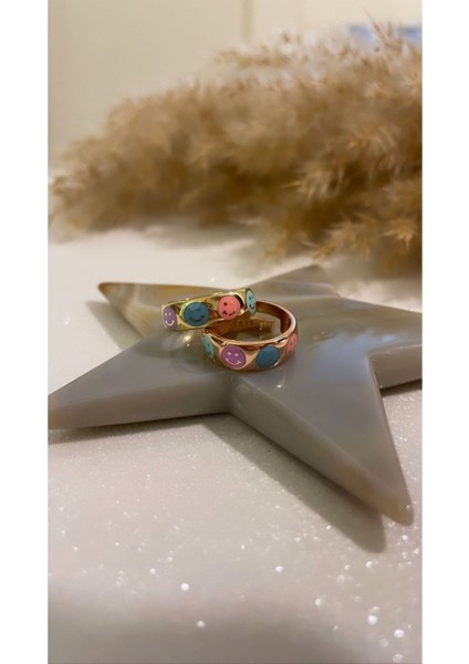 Ayarlanabilir Renkli Mineli Gülen Yüz Figürlü Yüzük fırsatları