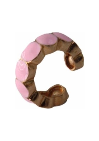 Kadın Pembe Mine Kıkırdak 925 Ayar Gümüş Kıkırdak Küpe