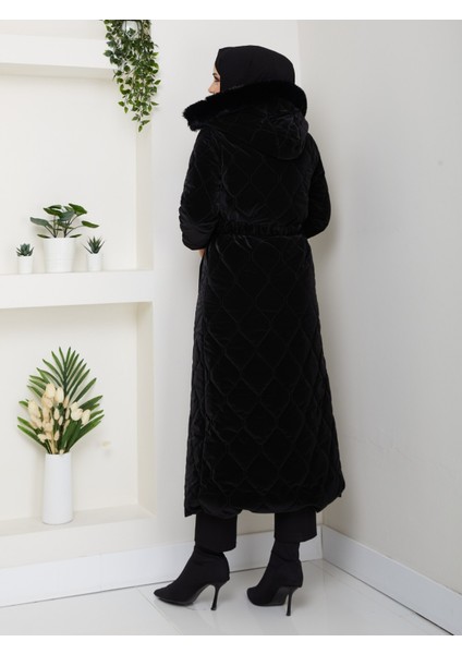 Kadın Ince Dolgulu Uzun Nova Kumaş Çıt Çıtlı Mont Kaban 1174 fiyatları