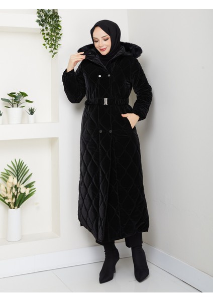 Kadın Ince Dolgulu Uzun Nova Kumaş Çıt Çıtlı Mont Kaban 1174 modelleri