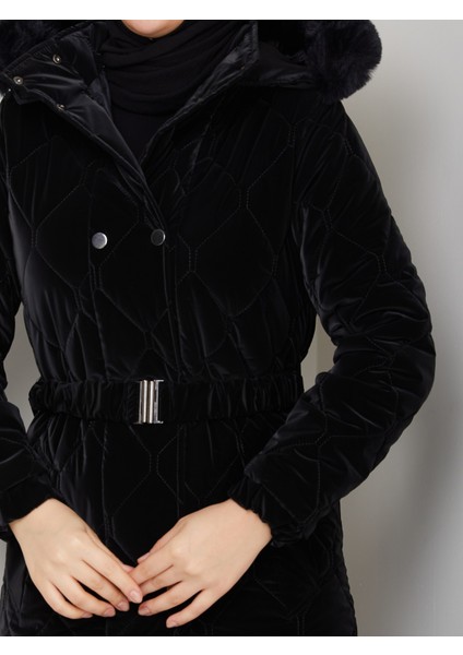 Kadın Ince Dolgulu Uzun Nova Kumaş Çıt Çıtlı Mont Kaban 1174 fırsatları