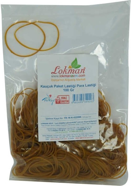 Kauçuk Paket Lastiği Para Lastiği 100 gr Paket
