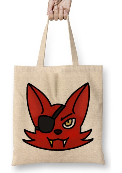 Fnaf Vanessa Five Nights At Freddys Cats Kedi Beyaz Bez Çanta Uzun Saplı Alışveriş Çantası