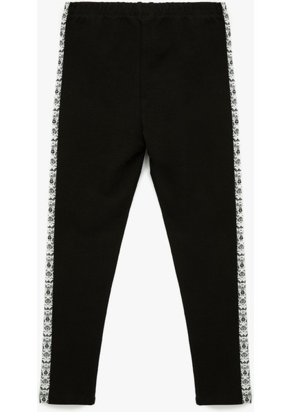 Dantel Şerit Detaylı Beli Lastikli Pamuklu Tayt fiyatları