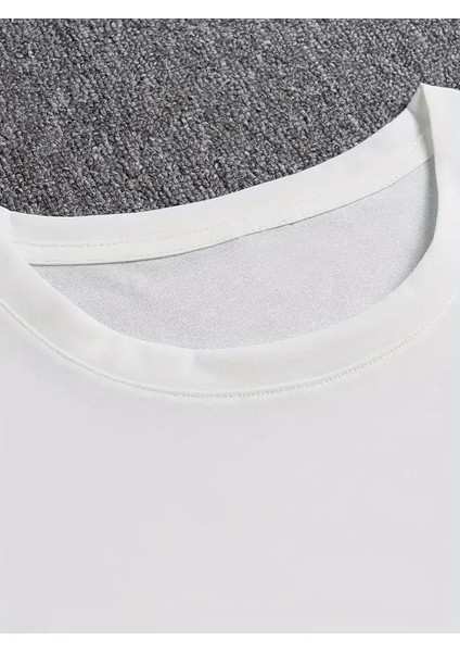 Erkekler Için Ön Arka Baskılı Perfectly Günlük Kısa Kol Tişört - Beyaz indirimleri