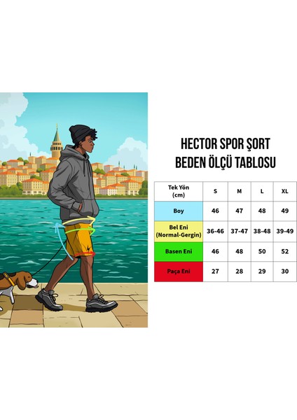 Spor Fitness Koşu Şortu - Hector - Sarı