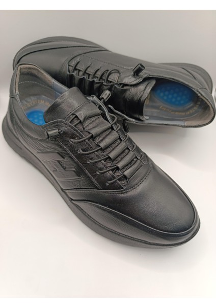 Hakiki Deri Topuk Jelli Lastikli Bağcıklı Erkek Rahat Günlük Hafif Ayakkabı