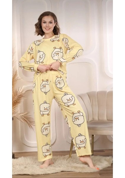 Sarı Civciv Baskılı Pijama Takımı fiyatları