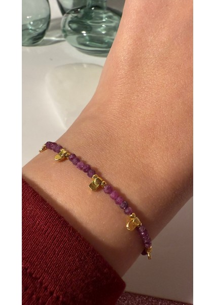 Doğal Ruby Yakut Taşlı Bileklik fırsatları