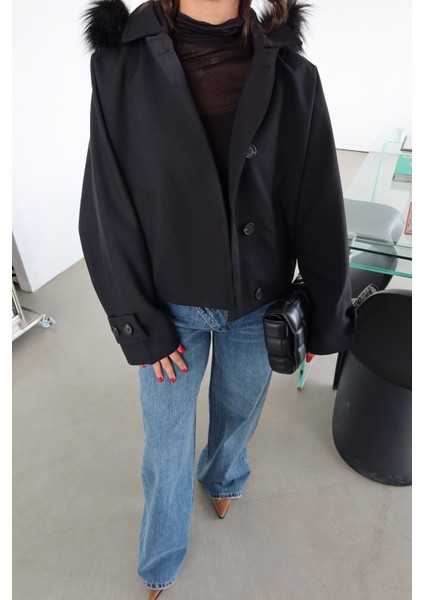 Oversize Kapişonlu Crop Ceket indirimleri