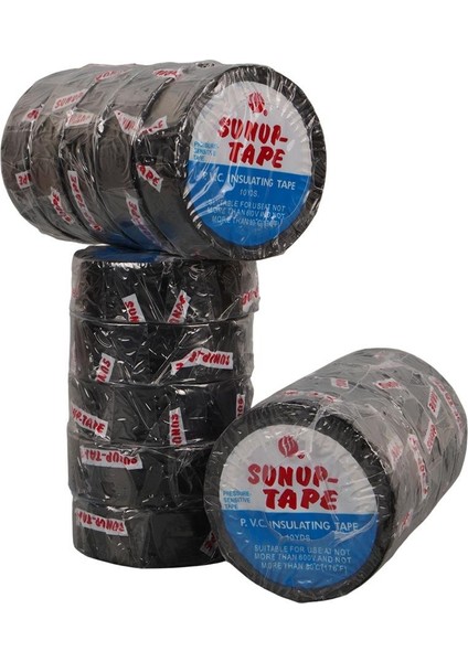 Sunup SN-27918 Siyah 0.13X18 mm Izole Pvc Elektrikçi Bant 5 Li Paket Izola Band fiyatları