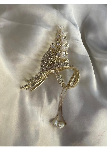 Pinterest Paslanmaz Zirkon Taşlı Çiçek Deste Figürlü Metal 11CM Mandal Toka fiyatları