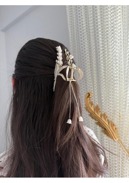 Pinterest Paslanmaz Zirkon Taşlı Çiçek Deste Figürlü Metal 11CM Mandal Toka modelleri