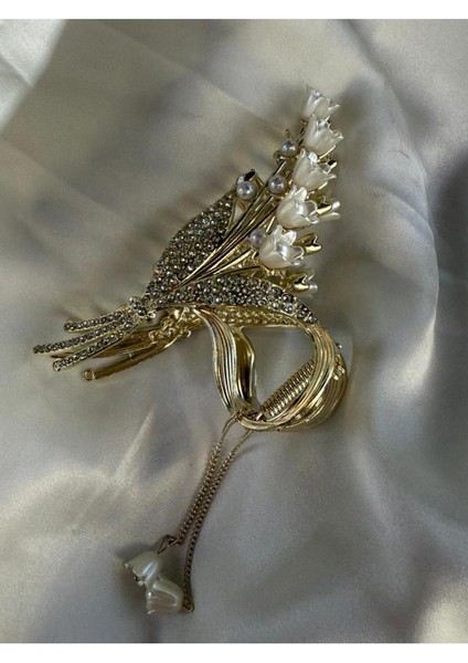 Pinterest Paslanmaz Zirkon Taşlı Çiçek Deste Figürlü Metal 11CM Mandal Toka fırsatları