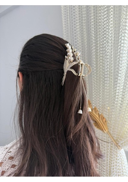 Pinterest Paslanmaz Zirkon Taşlı Çiçek Deste Figürlü Metal 11CM Mandal Toka indirimleri