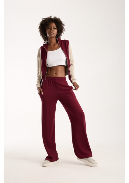 Urbnfıt Kadın Renk Bloklu Fermuarlı Rahat Kesim Eşofman Takımı / Women’s Relaxed Fit Tracksuit