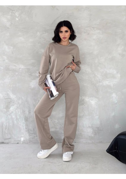 Kadın Basic Eşofman Takımı Içi Polarlı Modal Kumaş