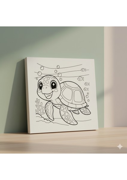 Çocuklar Için Karetta Karetta Boyama Tuvali Eğitici ve Eğlenceli Boyama Seti modelleri