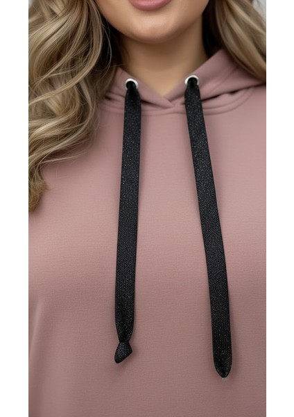 Kadın Büyük Beden Uzun Kollu Kapüşonlu Kanguru Cepli Sweatshirt 2016 modelleri